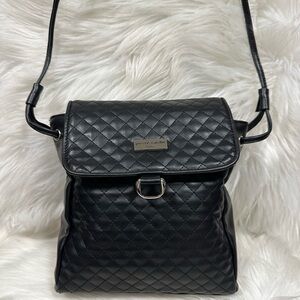 Authentic Pierre Cardin Paris Black Leather Crossbody Bag